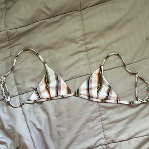 RVCA striped triangle bikini top